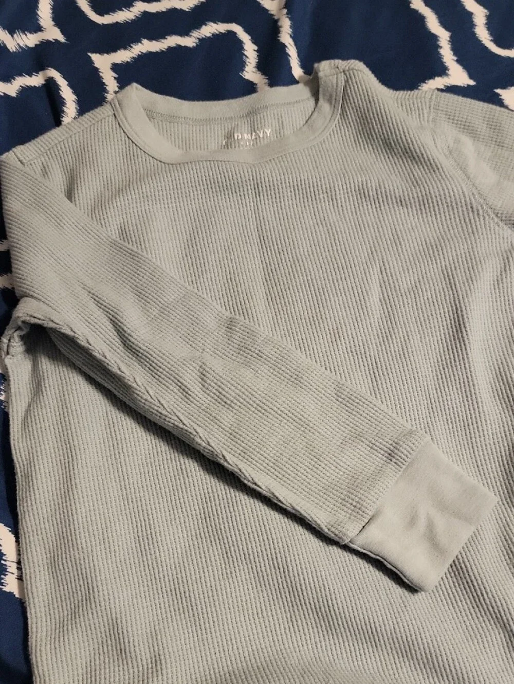 Old Navy Kids Long-Sleeve Ribbed Tee in Pale Seafoam